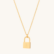 Padlock Initial Necklace